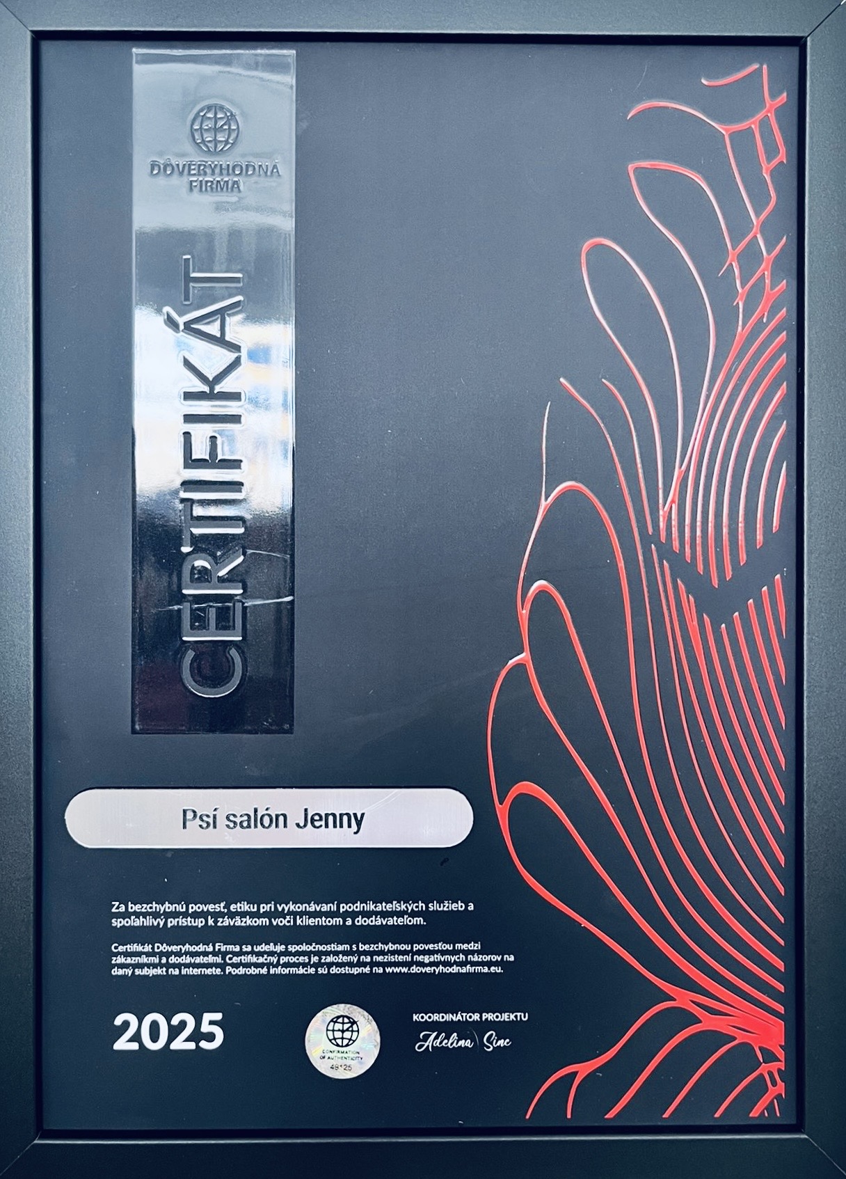 Certifikát - dôveryhodná firma